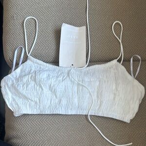 Sabo White Textured Leisha Crop Top M